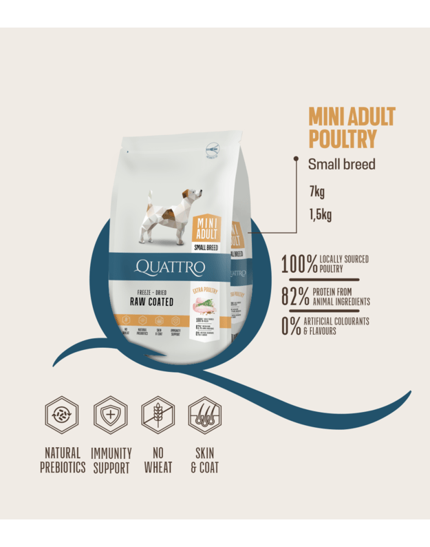 QUATTRO Maxi Adult su paukštiena  3kg