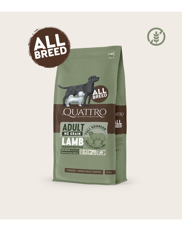Quattro  pašaras su ėriena monoproteinas 12kg  