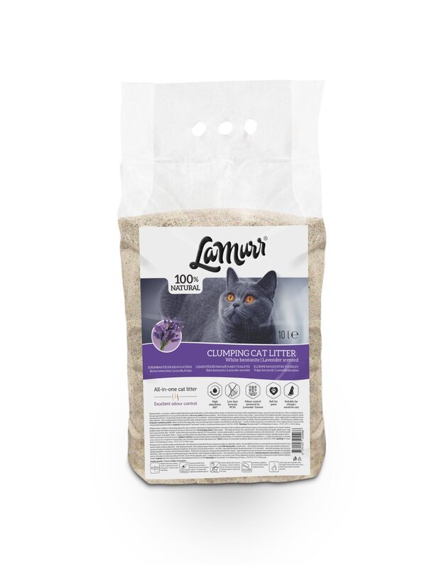 Lamurr bentonitinis kraikas katėms levandų kvapo , 10 l