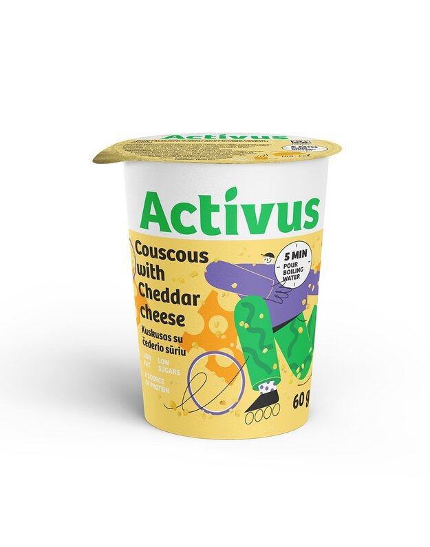Kuskusas  ACTIVUS su čederio sūriu, 60g x 8 vnt.