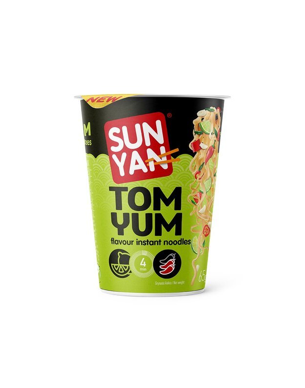 8 vnt. Greitai paruošiamų makaronų SUN YAN TOM YUM skonio po 65g.