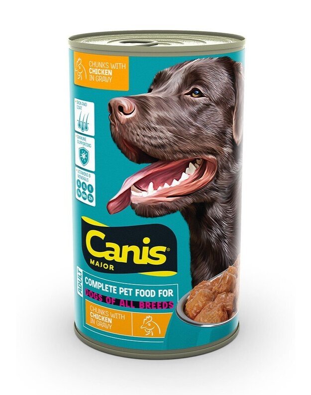 Canis Major konservuotas ėdalas šunims su vištiena padaže, 1,25 kg