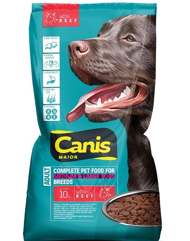 CANIS Major sausas pašaras šunims su jautiena, 10 kg