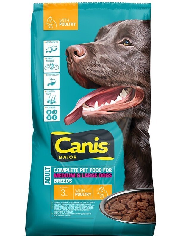 CANIS Major sausas pašaras šunims su paukštiena, 3 kg