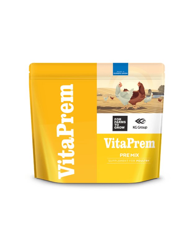 Vitamininis mineralinis papildas VITAPREM dėsliųjų veislių suaugusioms vištoms. Įterpimo norma  2%, 3kg