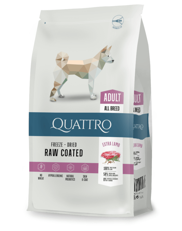 QUATTRO Extra Lamb su ėriena sausas šunų pašaras, 3kg