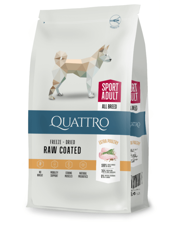 QUATTRO Sport Adult su paukštiena sausas aktyvių šunų pašaras, 3kg